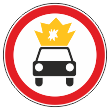 Дорожный знак 3.33 «Движение транспортных средств с взрывчатыми и легковоспламеняющимися грузами запрещено» (металл 0,8 мм, III типоразмер: диаметр 900 мм, С/О пленка: тип А инженерная)